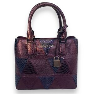 Michael Kors Mercer Patchwork Crossbody Bag metallic | MK Purse plum - purple